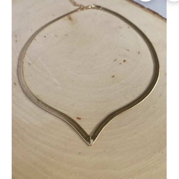 NEW Madewell Minimalist chain arrowstack herringbone necklace copper choker - Picture 4 of 5